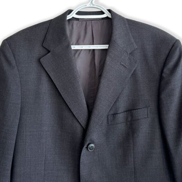 Vintage Z Zegna Charcoal Gray 100% Wool Blazer – Swiss Tailored 90s Elegance - Picture 2 of 8
